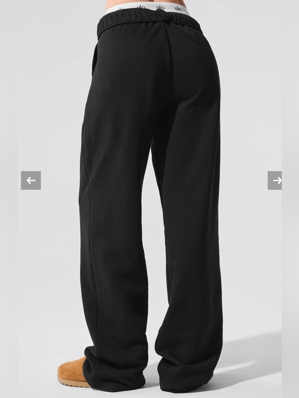 ALO Yoga Black Boxy Oversized Fleece Sweatshirt & Sweatpants - Picture 4 of 6